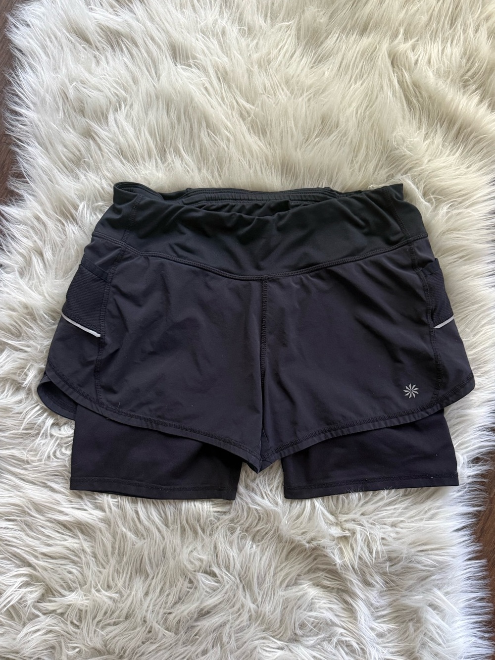 Athleta Black 2-in-1 Athletic Shorts